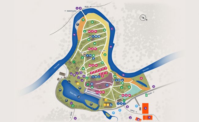 Lageplan des Campingplatzes